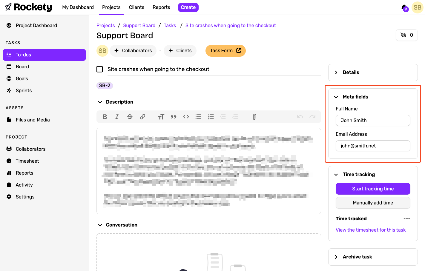 Meta Fields on Task