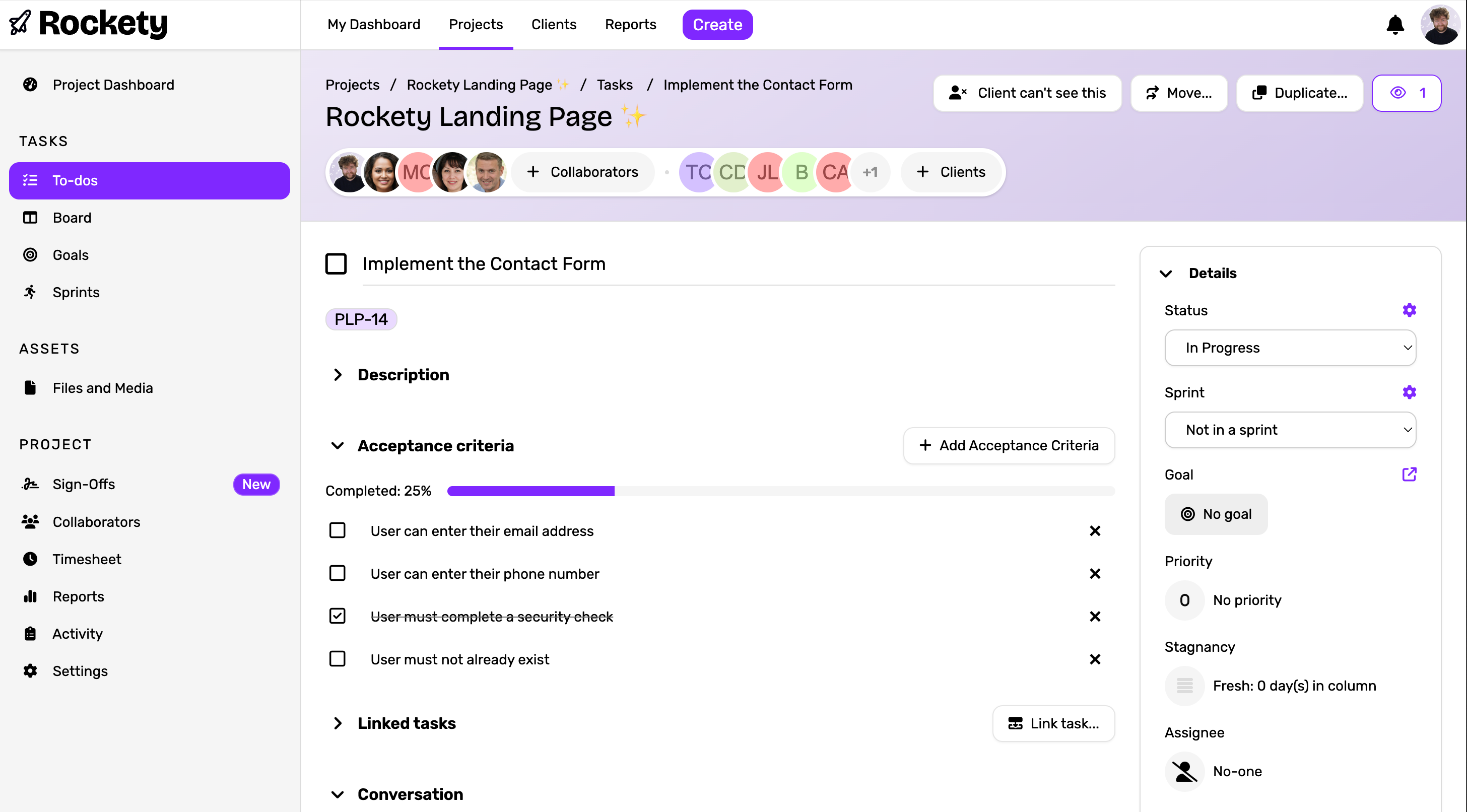 Acceptance Criteria Section