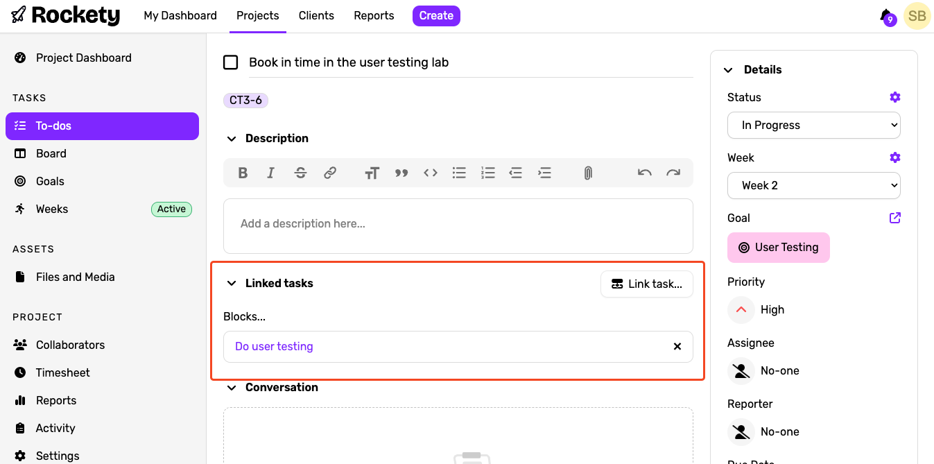 Linked Tasks Opposite